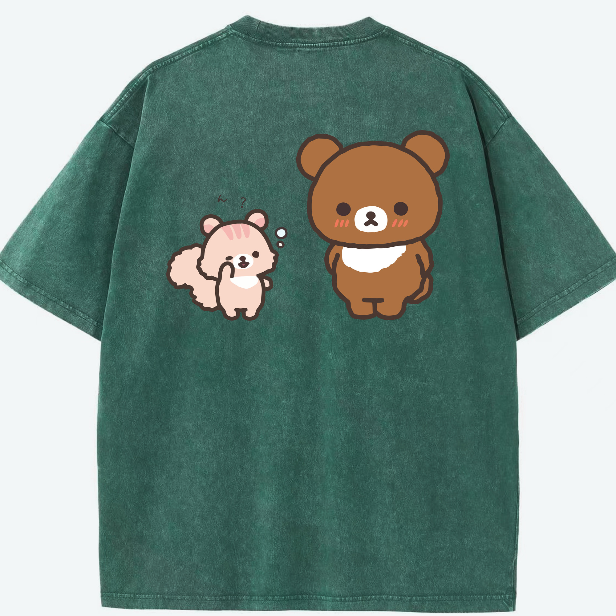 （画像用） リラックマ リラックマ キイロイトリ Rilakkuma Korilakkuma Kiiroitori 綿100% ヴィンテージ風 半袖Tシャツ（背面プリント）